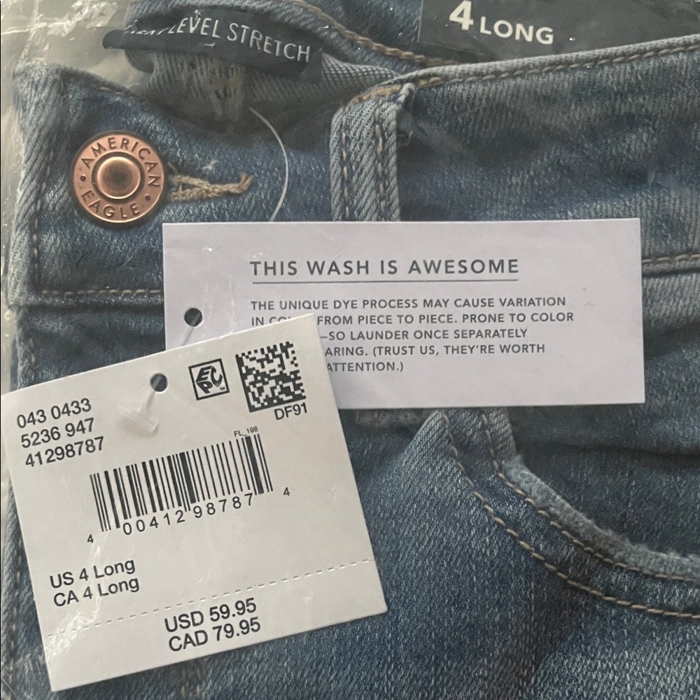American Eagle Blue Jeans (size 4 long) - Picture 2 of 5